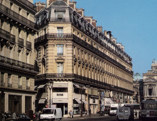 Vue extérieure immeuble haussmannien.